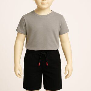 LEVI'S Boys Slim Fit Black Casual Shorts drawstring elasticized waist L/10-12